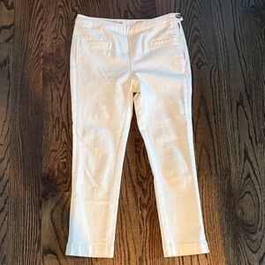 Pilcro and the Letterpress Cream High-Rise Denim Leggings